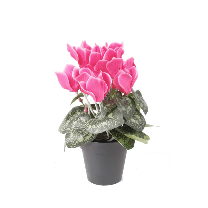 Plante artificielle Cyclamen 25 cm en pot 10 cm